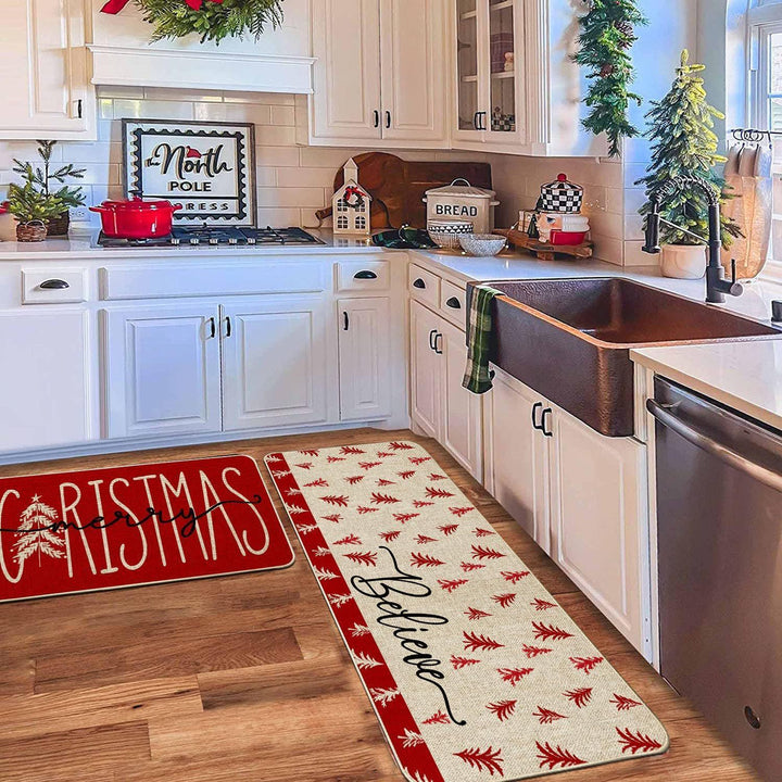 Festive Holiday Kitchen Runner Mat Bowlift
