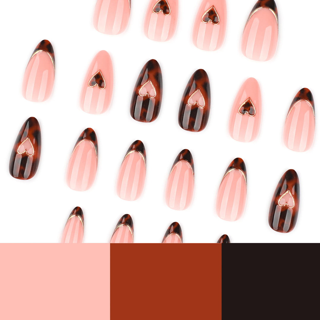 Artful stiletto nails with elegant heart design Bowlift