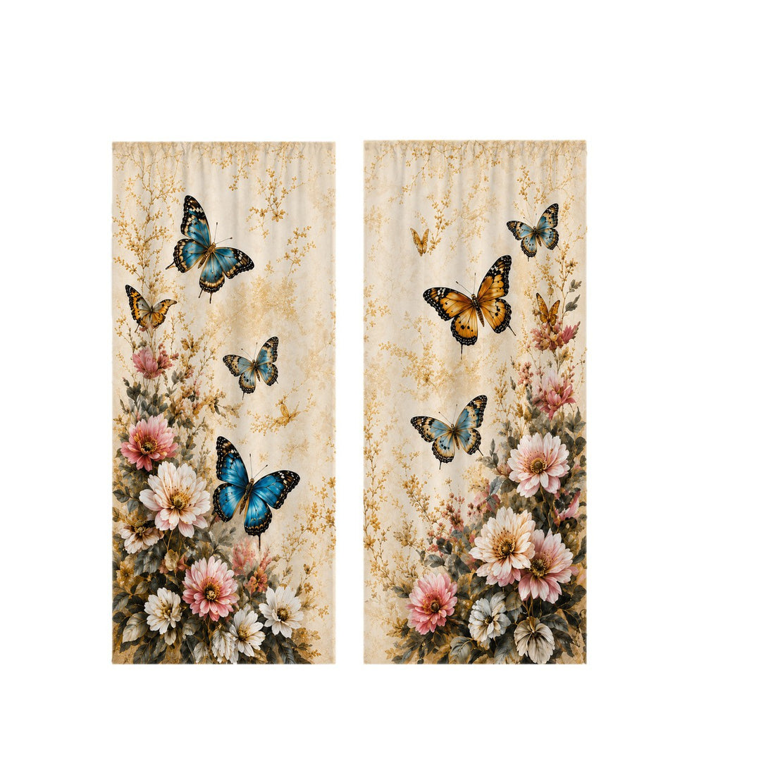 Artistic Bird Print Window Curtains
