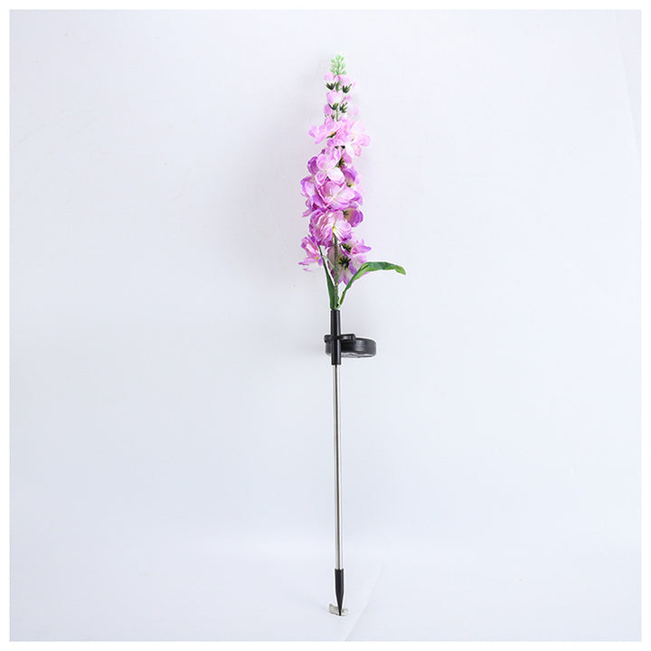 Decorative Tall Artificial Delphinium Garden Stake With Stainless Steel Spike And Adjustable Clip Bowlift