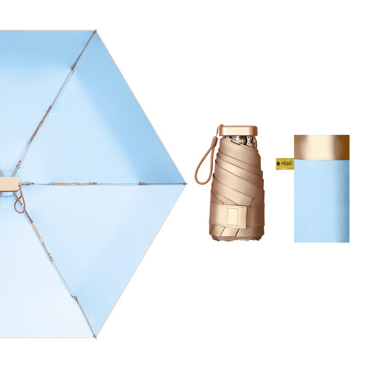 Ladies elegant and practical foldable umbrella with integrated water bottle Bowlift