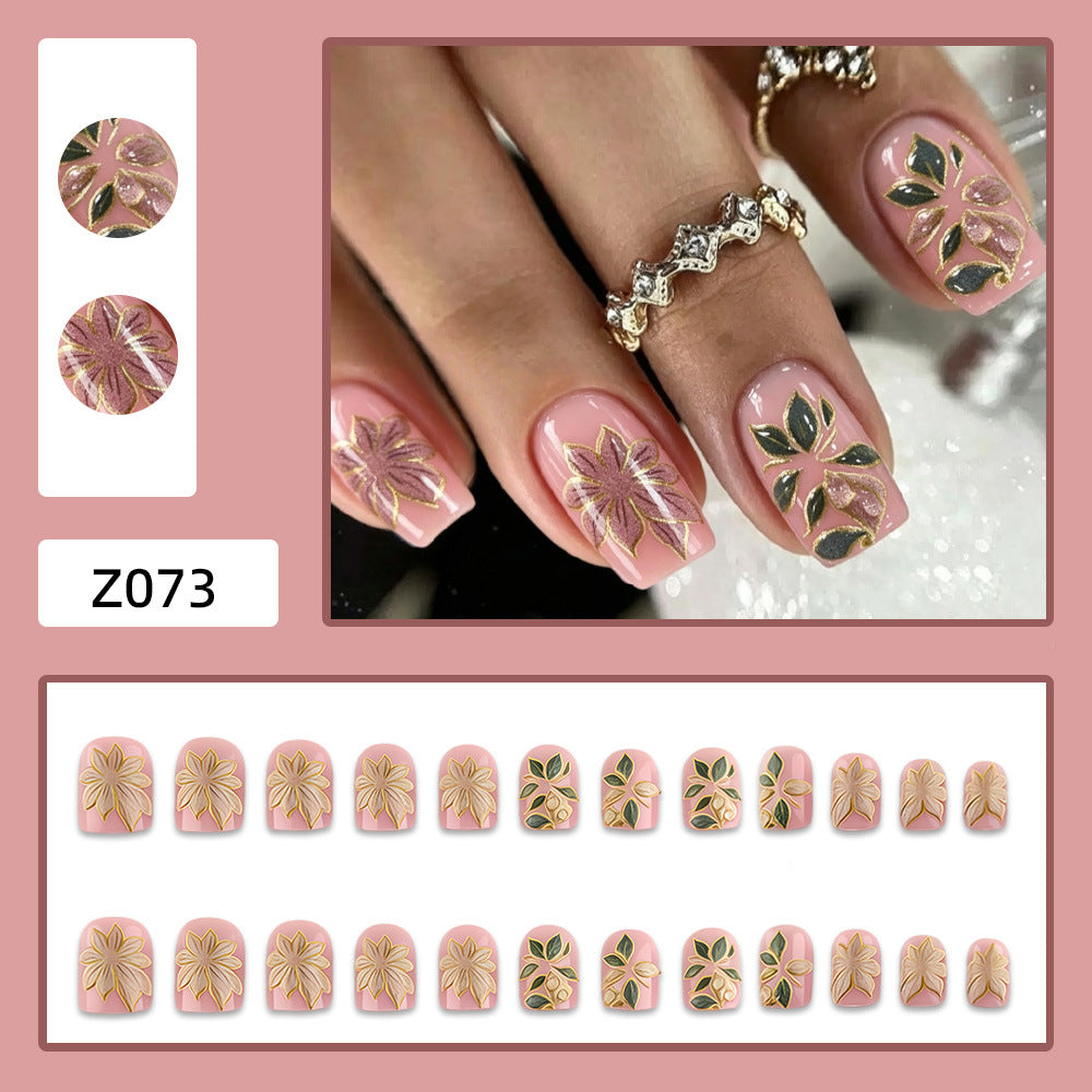 Artificial nails with elegant flower design Bowlift