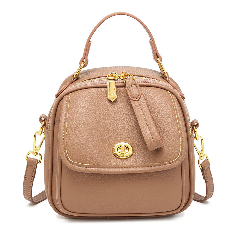 Textured Vegan Leather Crossbody Handbag Bowlift