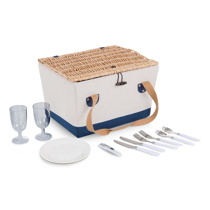 Ladies picnic basket with integrated crockery set and insulated inner pocket Bowlift