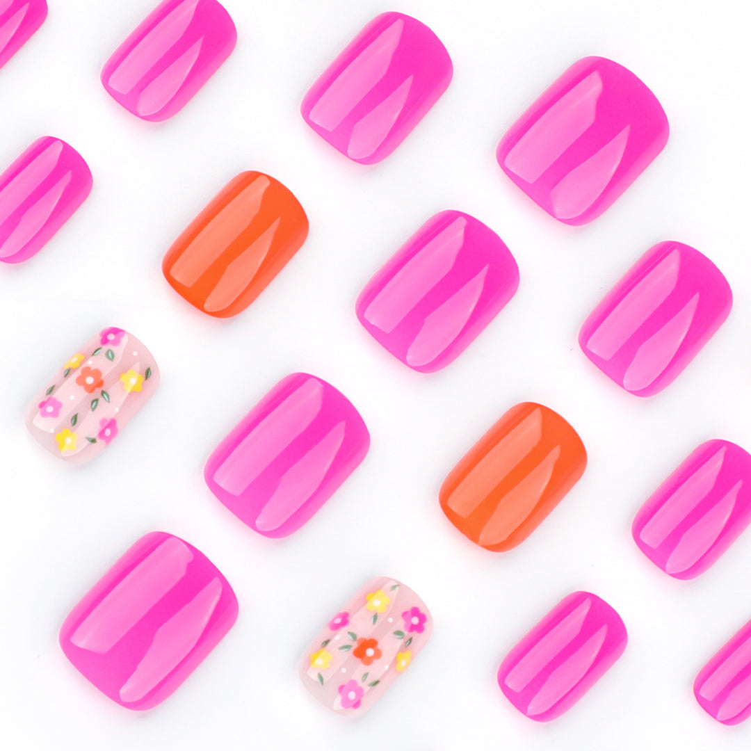 Artful Nail Art with Lively Floral Accents Bowlift