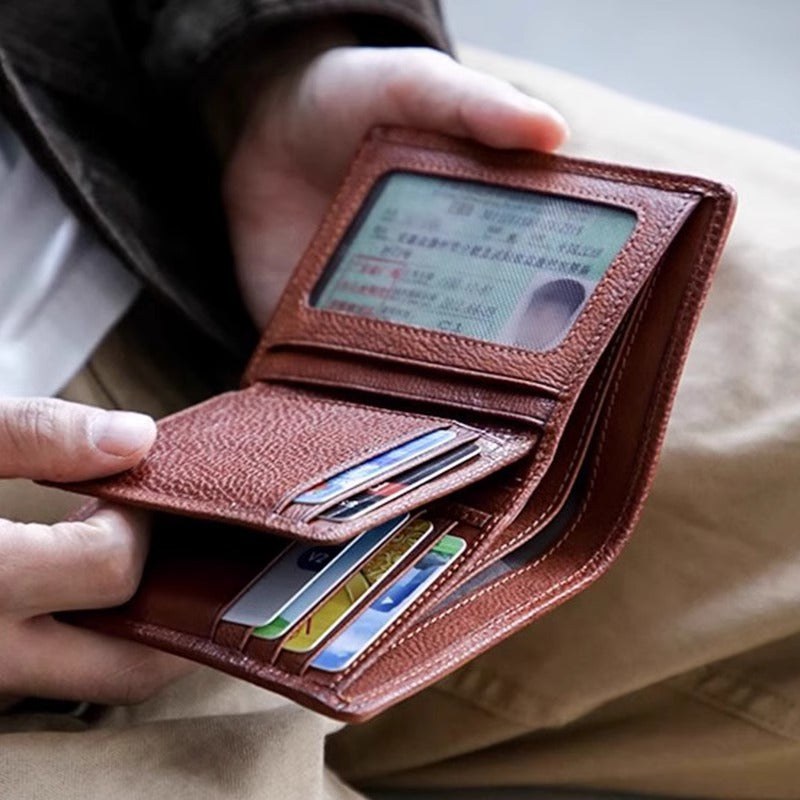Premium Textured Leather Card Holder Bowlift