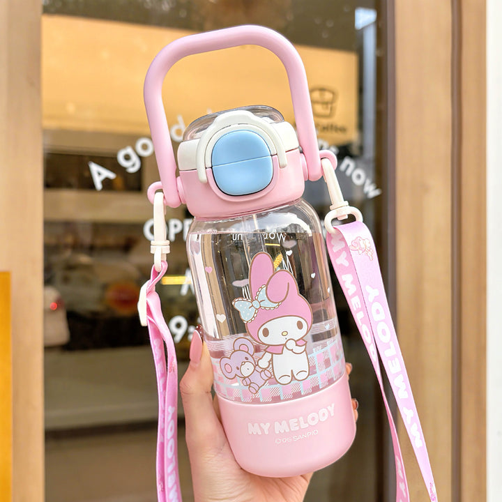 Women’s water bottle with cute animal design and sturdy carrying handle Bowlift