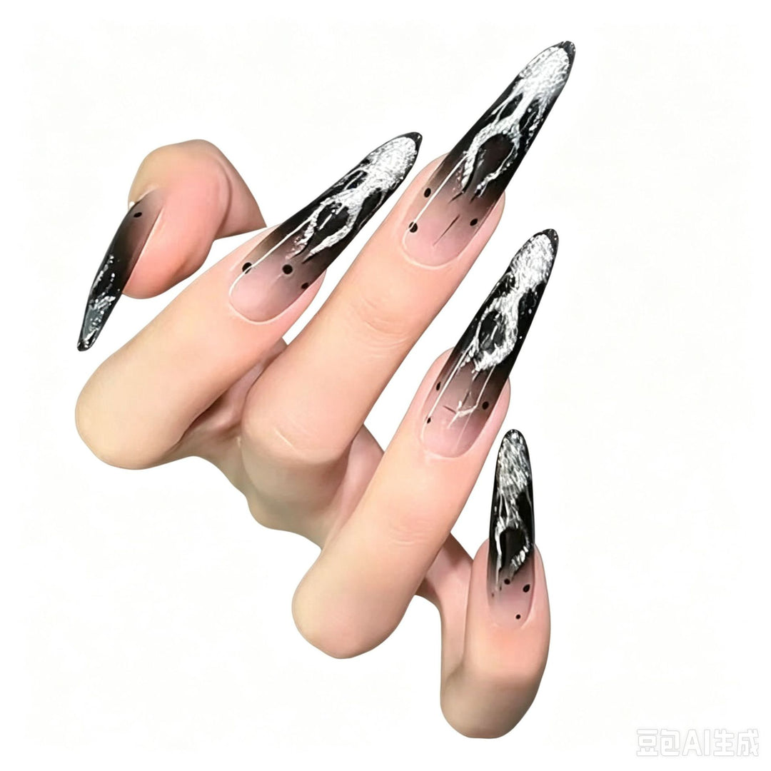 Artistic Long Stiletto Nail Art Set Bowlift