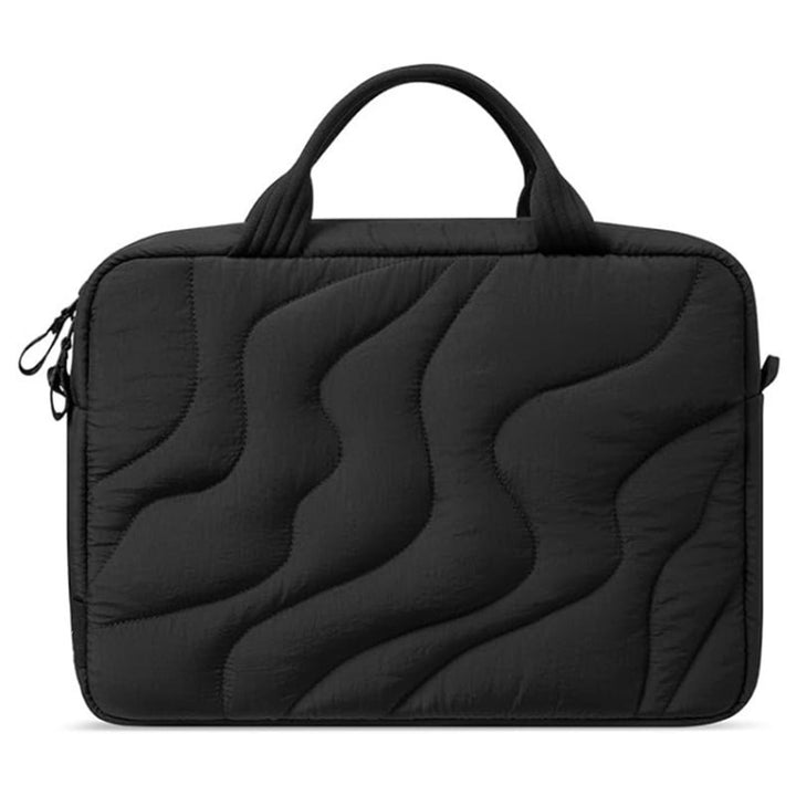 Padded Laptop Bag with Elegant Wave Profile Bowlift