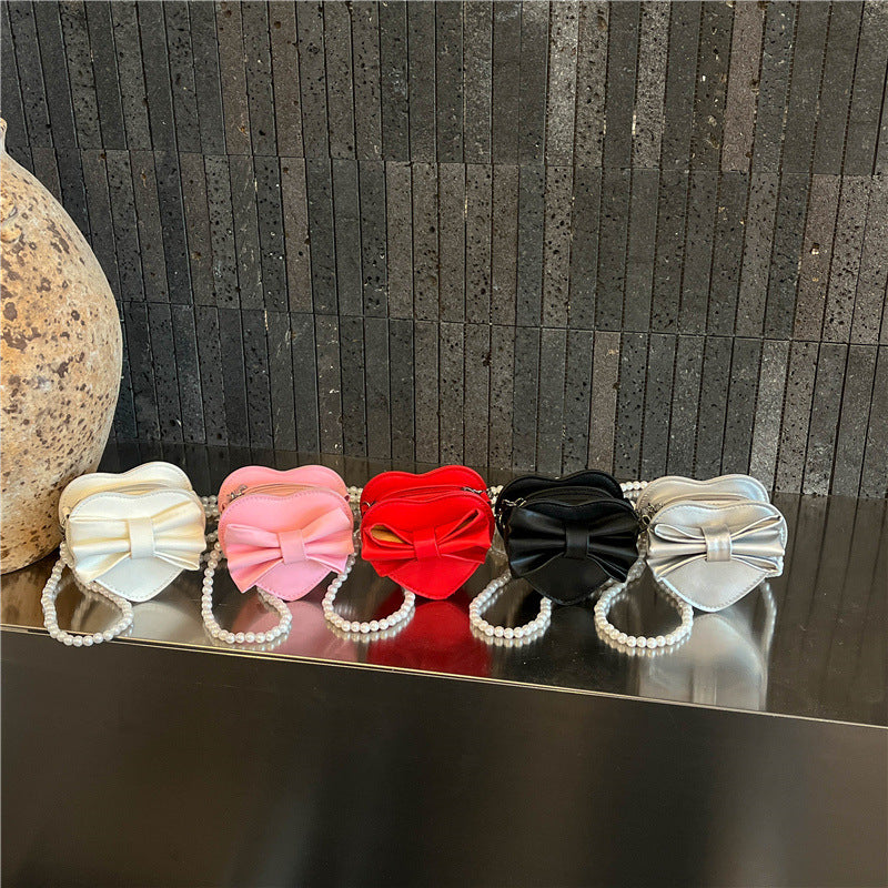 WoHeart-Shaped Bow Clutch Bag Bowlift