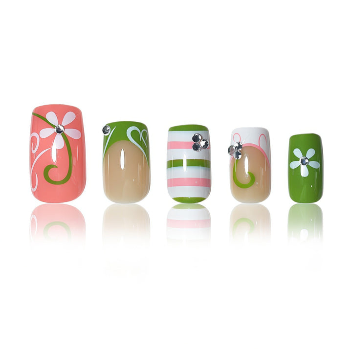 3D Floral Art Press-On Nail Set Bowlift