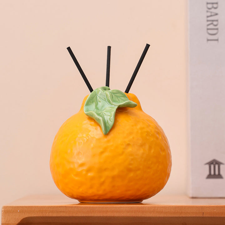 Ceramic Orange-Themed Incense Holder