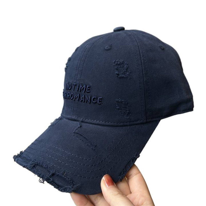 Women's Distressed Cotton Baseball Cap Bowlift