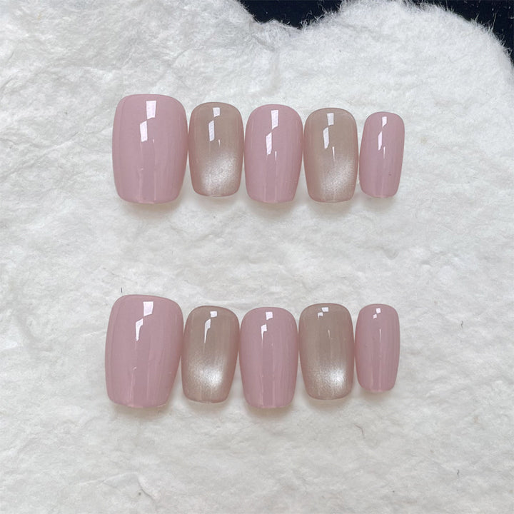 Premium Glossy Natural Press-On Nail Set Bowlift