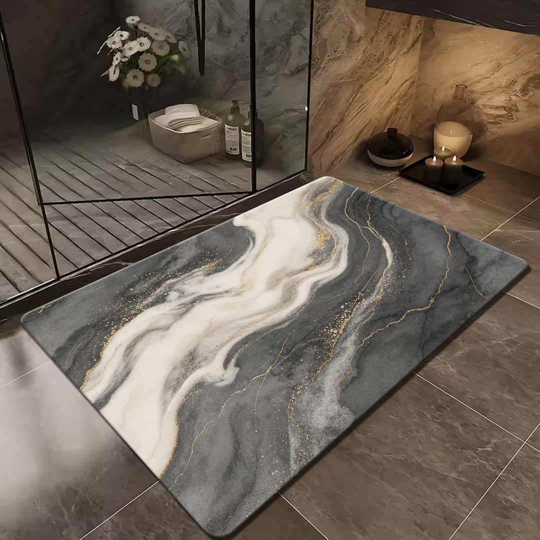 Luxurious Marble Design Bath Mat