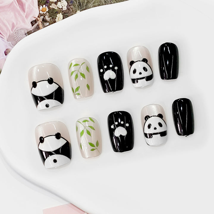 Creative art nails with panda design Bowlift