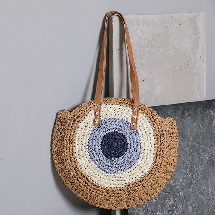 Round Basket Bag with Modern Design Bowlift