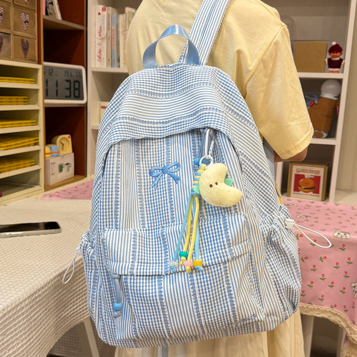 Cute Checked Patterned School Backpack Bowlift