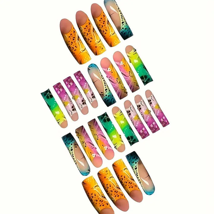 Artistic Long Length Press-On Nails Bowlift