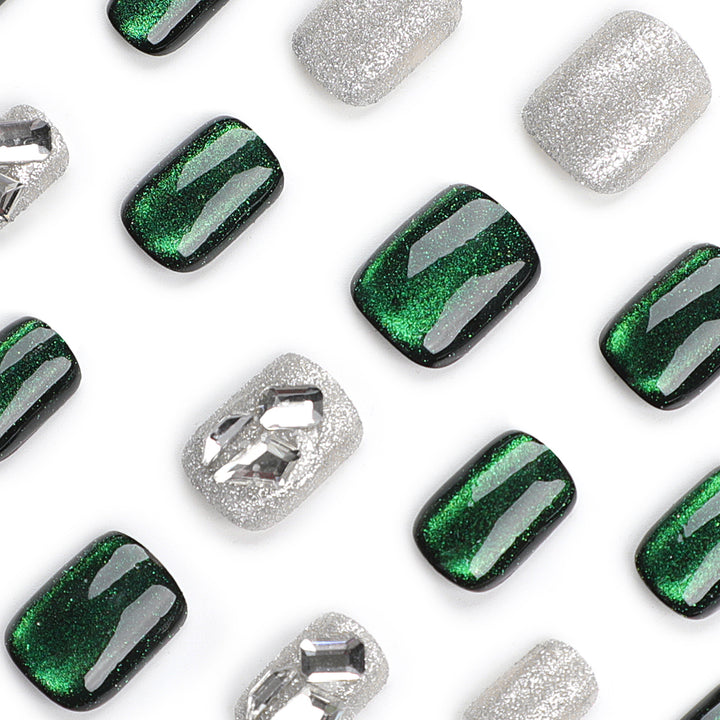 Glamorous nail extensions with creative glitter design Bowlift