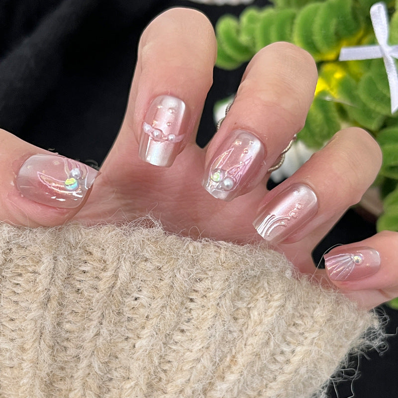 Glossy Decorative Press-On Nails Set Bowlift
