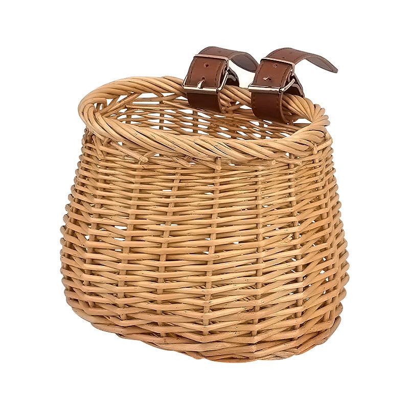Women's Handmade Bicycle Basket with Leather Handles Bowlift