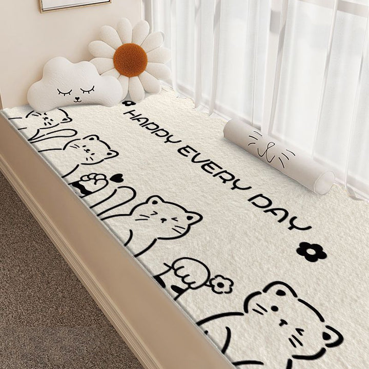 Plush Cartoon Dog-Themed Bath Mat