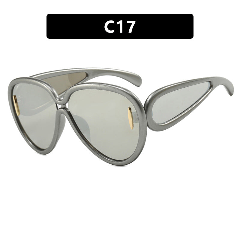 Women extravagant sunglasses in creative design Bowlift