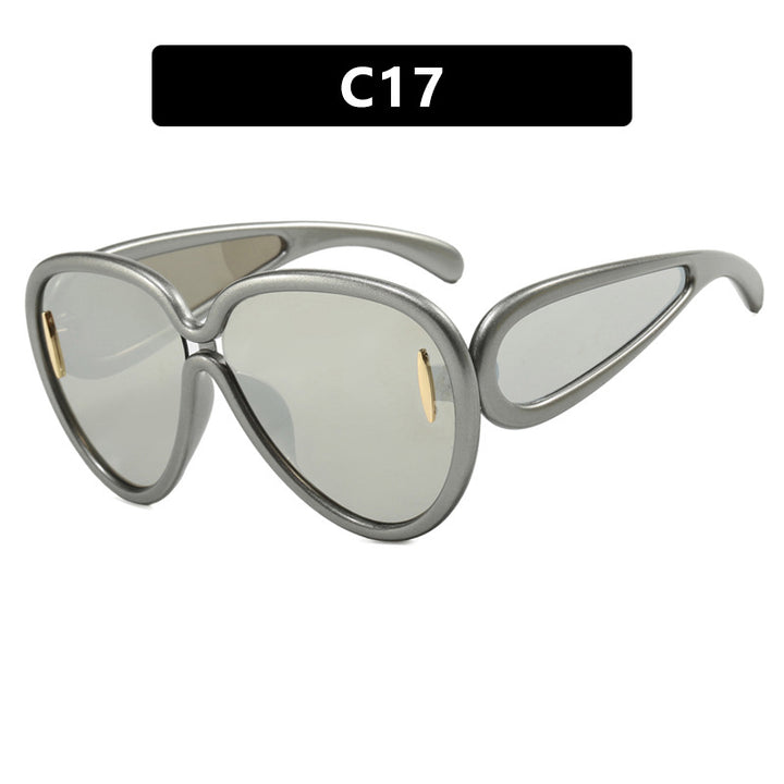 Women extravagant sunglasses in creative design Bowlift