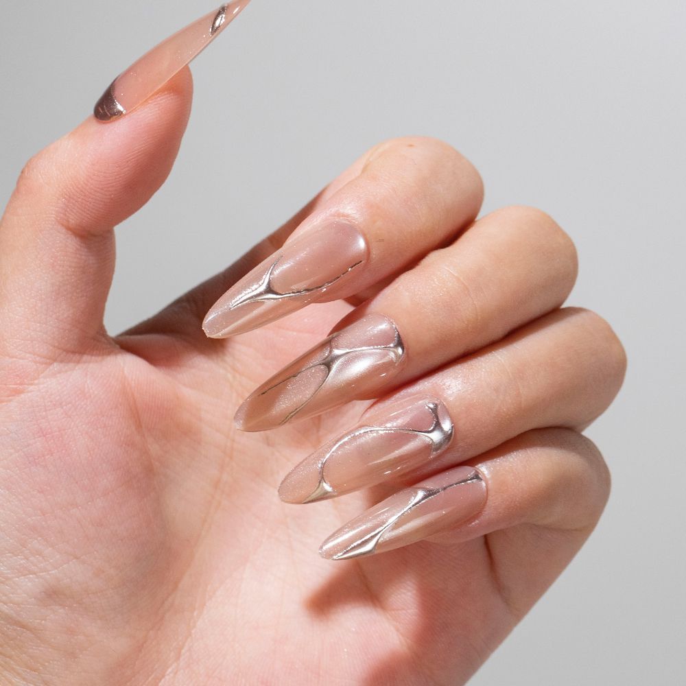 Elegant Abstract Art Press-On Nails Bowlift