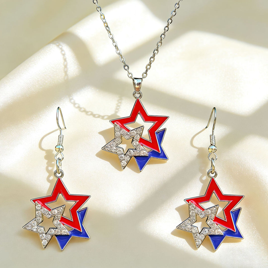 Women nan jewelry set flip-flop pendant and earrings with enamel and zirconia Bowlift