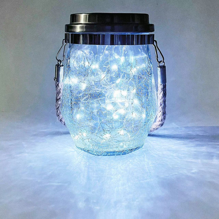 BowLift | Contemporary Creative Crackle Glass Bottle Star Decor LED Solar String Light For Outdoor Patio