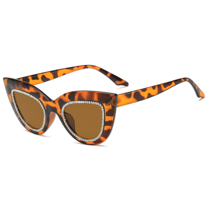 Ladies Cat-Eye Sunglasses with Sparkling Accents Bowlift