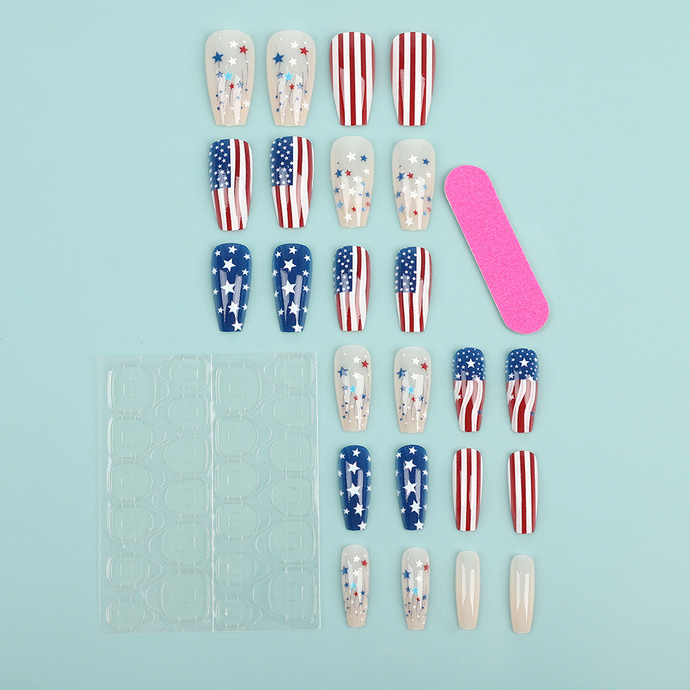 Patriotic design artificial nails Bowlift