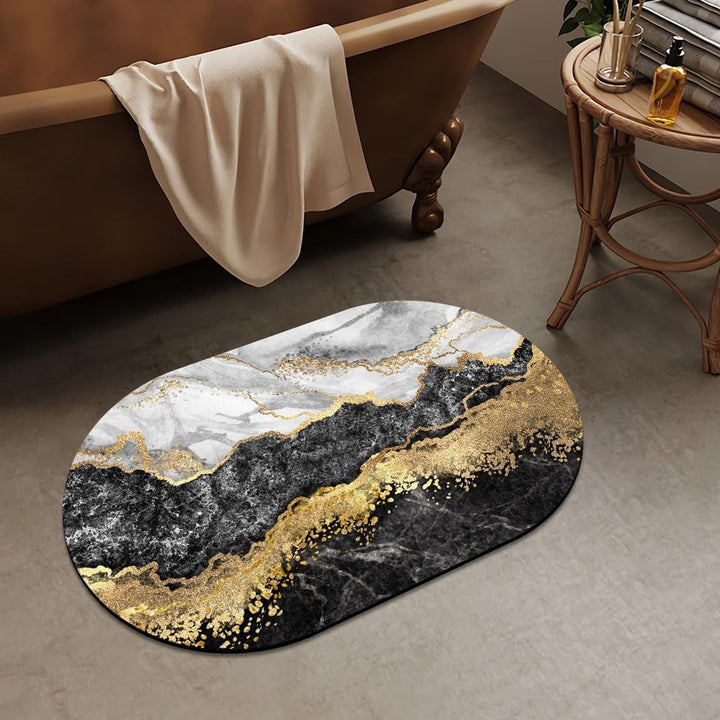 Luxurious Abstract Marble Design Bath Mat