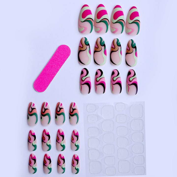 Artificial Nails in Modern Abstract Design Bowlift