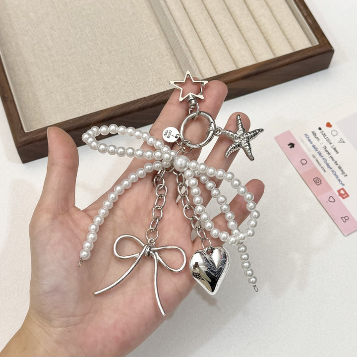 Pearl and Bow Charm Keychain Bowlift