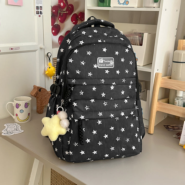 Star-Patterned Stylish Backpack Bowlift