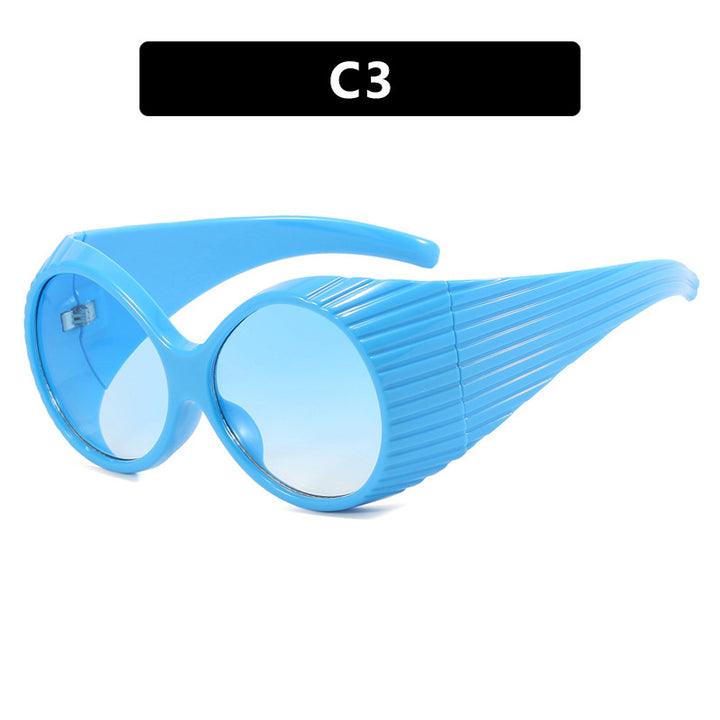 Women's extravagant sunglasses with curved frame Bowlift