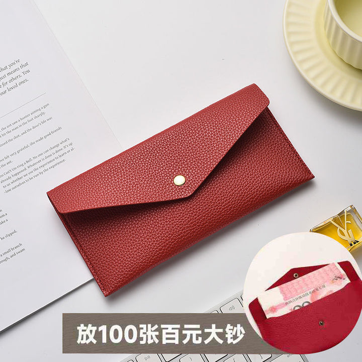 Elegant Textured Leather Clutch Wallet Bowlift