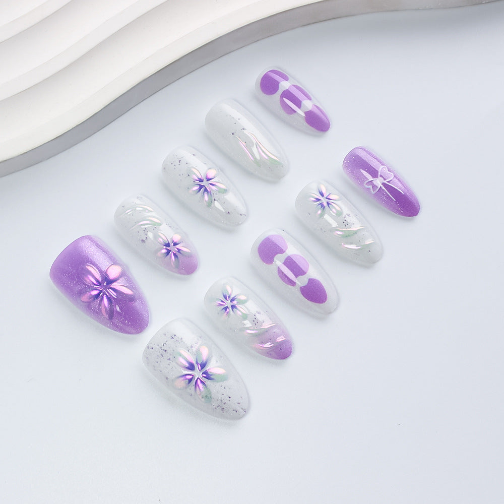 Decorative Floral Press-On Nail Collection Bowlift