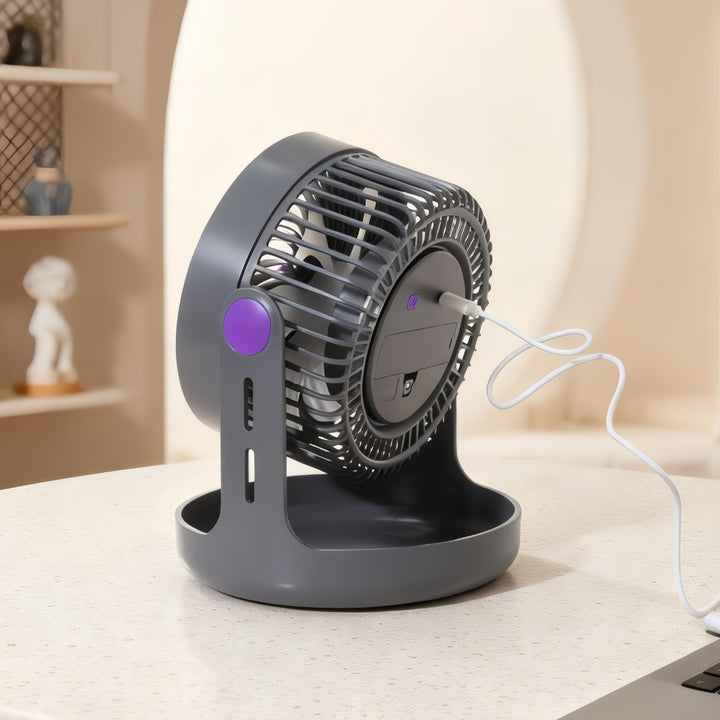 Ladies Portable Table Fan with Adjustable Head and USB Port Bowlift