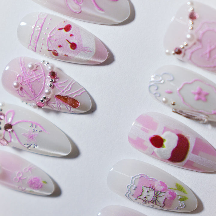 Decorative Press-On Nail Art Set Bowlift