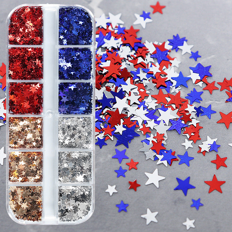 Women's nan star-shaped nail art glitter sequin mix kit for gel and acrylic application Bowlift