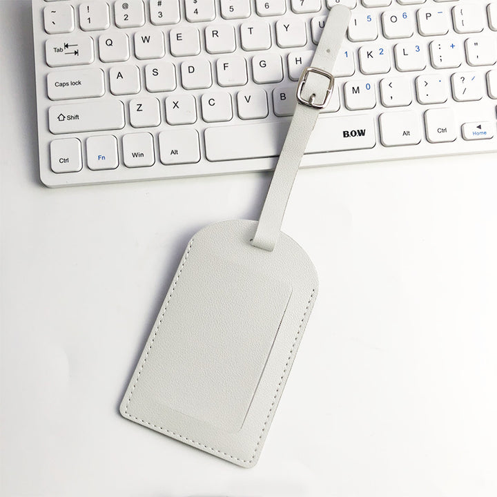 Premium Leather Luggage Tag with Adjustable Strap and ID Window Bowlift