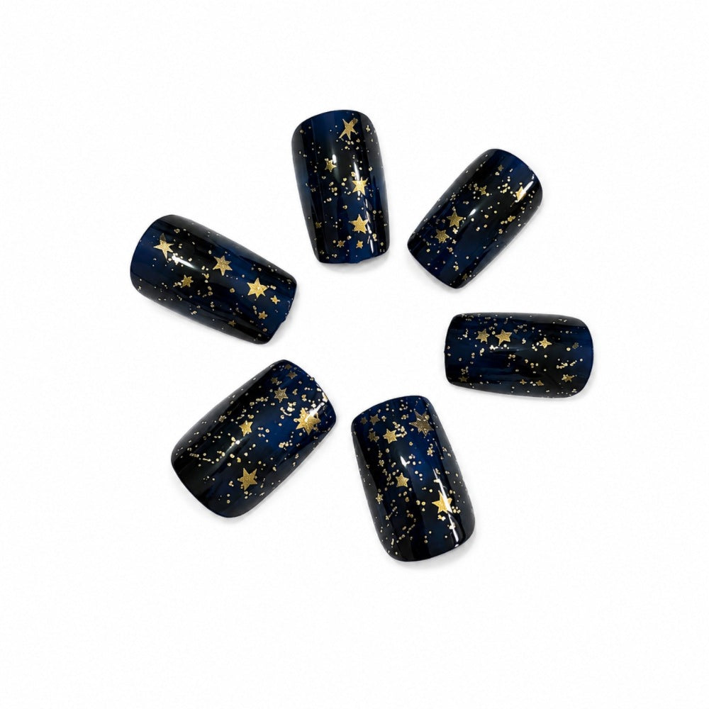 Starry Night Press-On Nail Set Bowlift