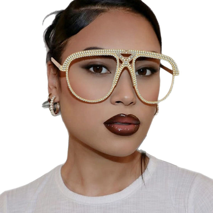 Women's Glamorous oversized Sunglasses with sparkling Crystal frame Bowlift