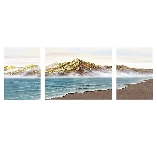 Panoramic Mountain and Ocean Canvas Art