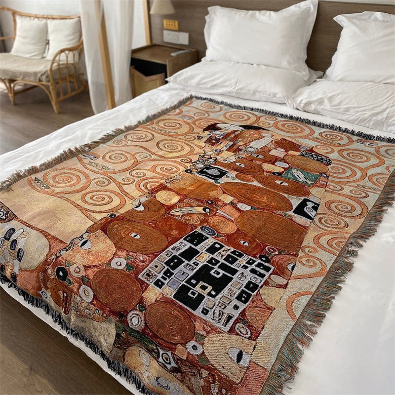 Artistic Fringed Throw Blanket