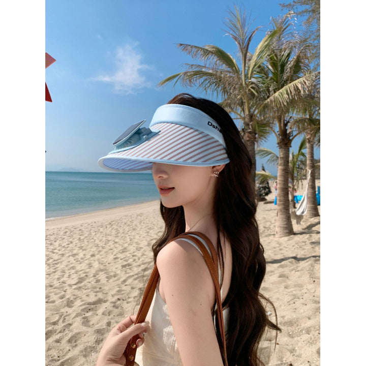 ’s sun protection visor with integrated solar panel, wide brim and adjustable headband Bowlift